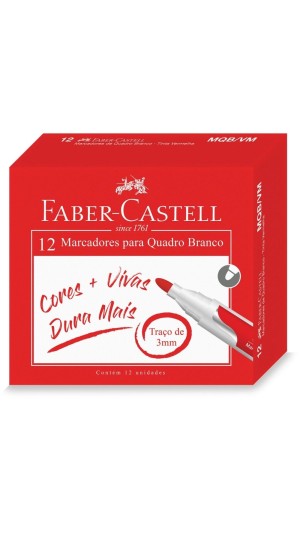 MARCADOR QUADRO BRANCO 3MM FABER-CASTELL CAIXA C/ 12 UNID.